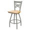Holland Bar Stool Co 25" Swivel Counter Stool, Nickel Finish, Nat Oak Seat X820 - alternate 1